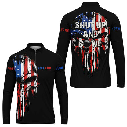 Custom Bowling Jersey Polo Shirt,  Skull Bowling, Custom Bowling Jersey Team Shirt For Players With Name and Team Name