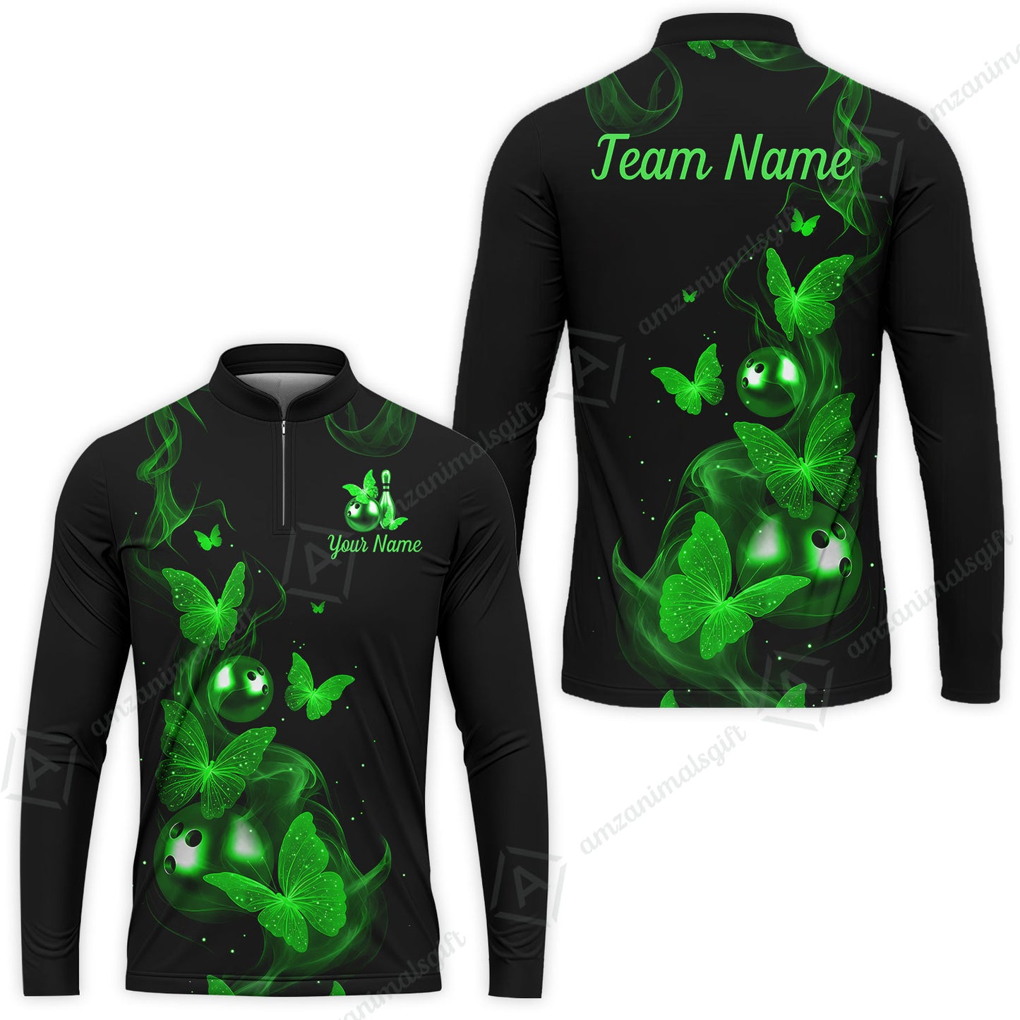 Custom Bowling Jersey Polo Shirt, Butterfly Bowling Smoke, Custom Bowling Jersey Team Shirt For Players With Name & Team Name
