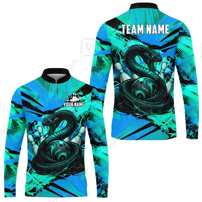 Custom Bowling Jersey Polo Shirt, Viper Venom Strike & Cyberpunk Splash, Custom Bowling Jersey Team Shirt For Players With Name & Team Name