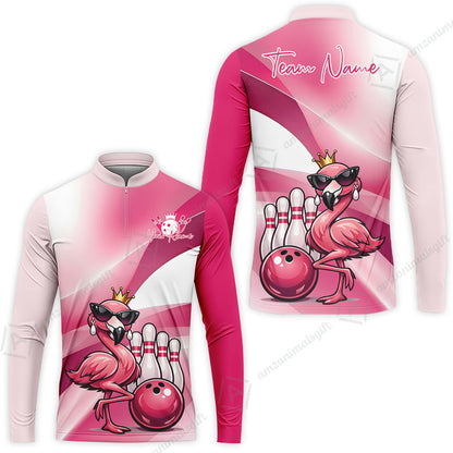 Custom Women Jersey Shirt, Pink Diva Flamingo Bowling, Custom Bowling Jersey Team Shirt For Players With Name & Team Name