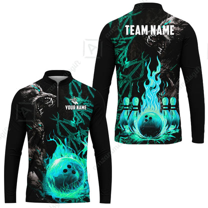 Custom Bowling Jersey Polo Shirt, Hellfire Werewolf & Crimson Strike, Custom Bowling Jersey Team Shirt For Players With Name & Team Name