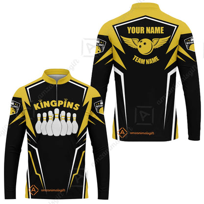 Bowling Custom Men Polo Shirt - Custom Name King Pins Bowling Team Personalized Bowling Polo Shirt