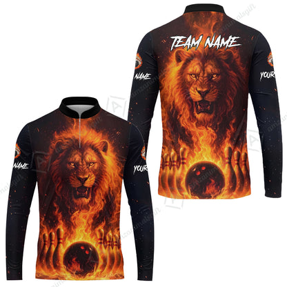 Custom Bowling Jersey Polo Shirt, Bowling Lion Of The Savannah, Custom Bowling Jersey Team Shirt For Players With Name & Team Name