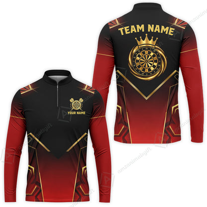 Custom Luxury Golden Crown Darts Jersey Polo Shirt, Custom Luxury Golden Crown Dart Jersey Team Shirt For Players With Name & Team Name