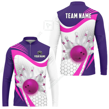 Custom Bowling Jersey Polo Shirt, Geometric Streamline & Fresh Mint, Custom Bowling Jersey Team Shirt For Players With Name & Team Name
