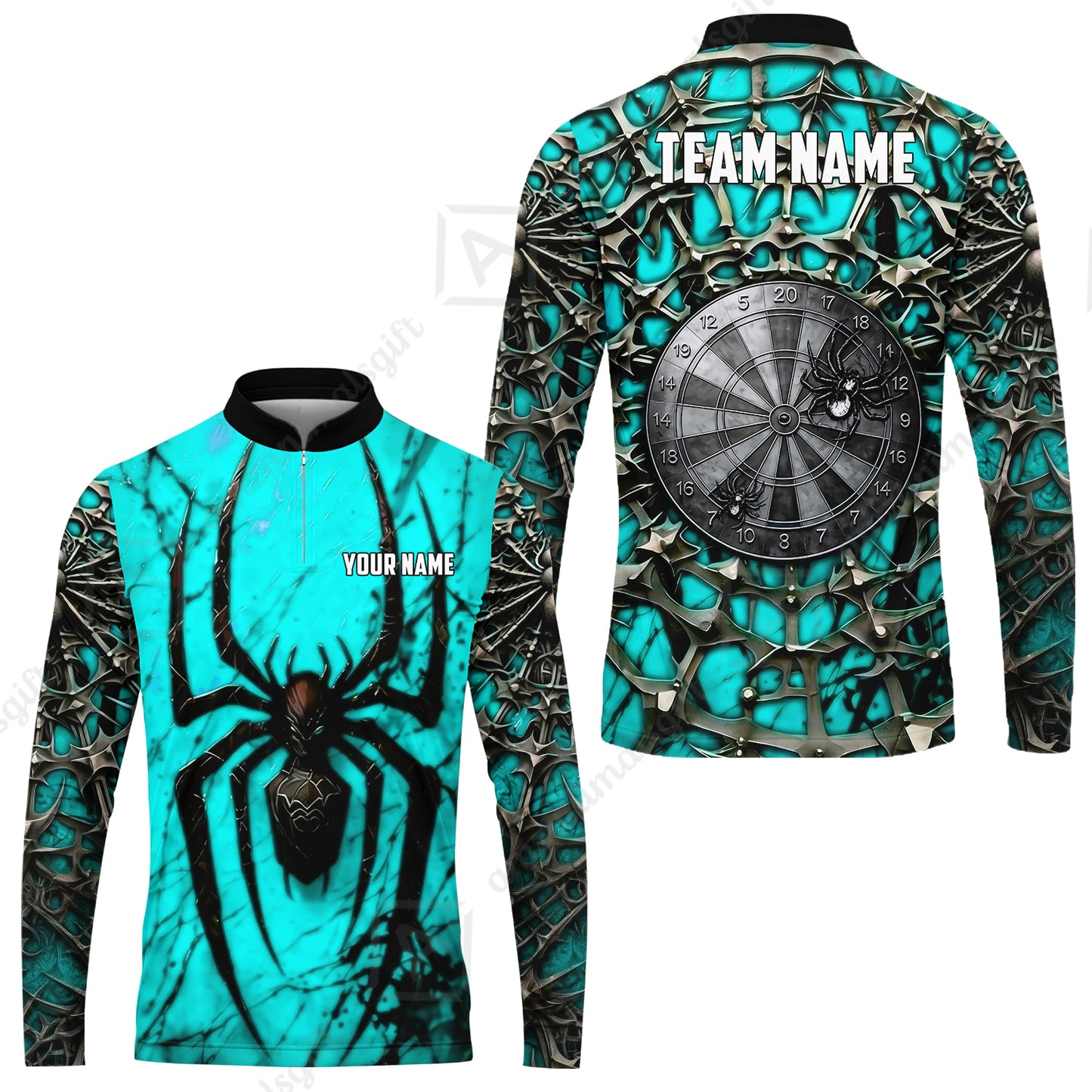 Custom Darts Jersey Polo Shirt, Gothic Widow Spiderweb, Custom Dart Jersey Team Shirt For Players With Name & Team Name