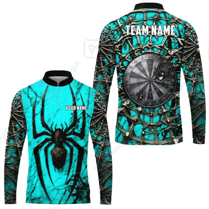 Custom Darts Jersey Polo Shirt, Gothic Widow Spiderweb, Custom Dart Jersey Team Shirt For Players With Name & Team Name