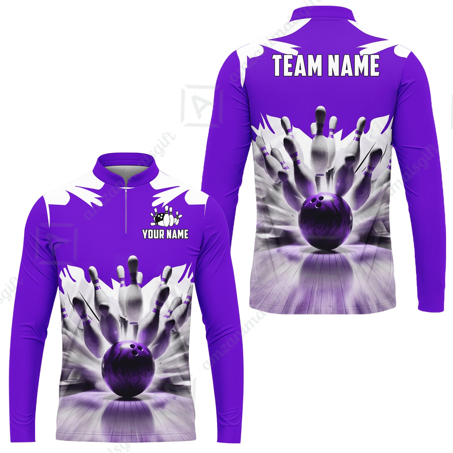 Custom Bowling Jersey Polo Shirt, Electric Marble Strike, Custom Bowling Jersey Team Shirt For Players With Name and Team Name