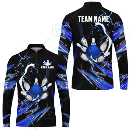 Custom Bowling Jersey Polo Shirt, Electric Strike & Neon Plasma, Custom Bowling Jersey Team Shirt For Players With Name & Team Name