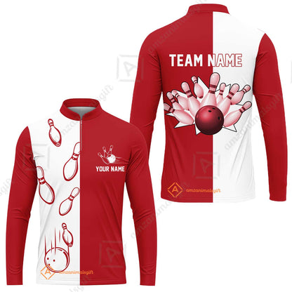 Custom Bowling Polo Shirts, Red And White Retro Vintage Bowling Polo Shirts For Men Custom Bowling Team Jerseys