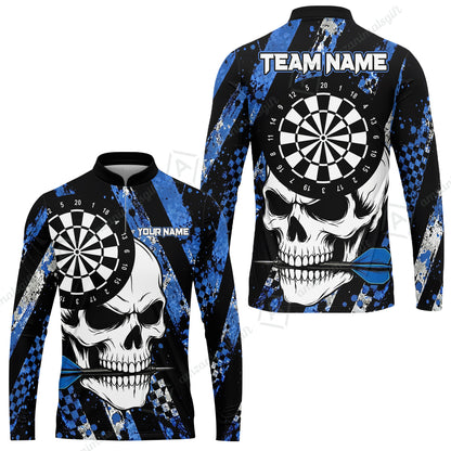 Custom Darts Jersey Polo Shirt, Skull Bites Dart, Custom Dart Jersey Team Shirt For Players With Name & Team Name