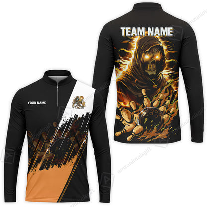 Custom Bowling Jersey Polo Shirt, Glow Reaper Bowling Custom Bowling Jersey Team Shirt For Players With Name & Team Name