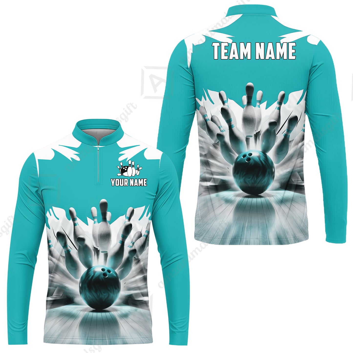 Custom Bowling Jersey Polo Shirt, Electric Marble Strike, Custom Bowling Jersey Team Shirt For Players With Name and Team Name