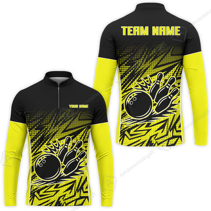 Customized Bowling Unisex Polo Shirt, Abstract Sameless Pattern Color Bowling Uniforms, Personalized Name And Team Name