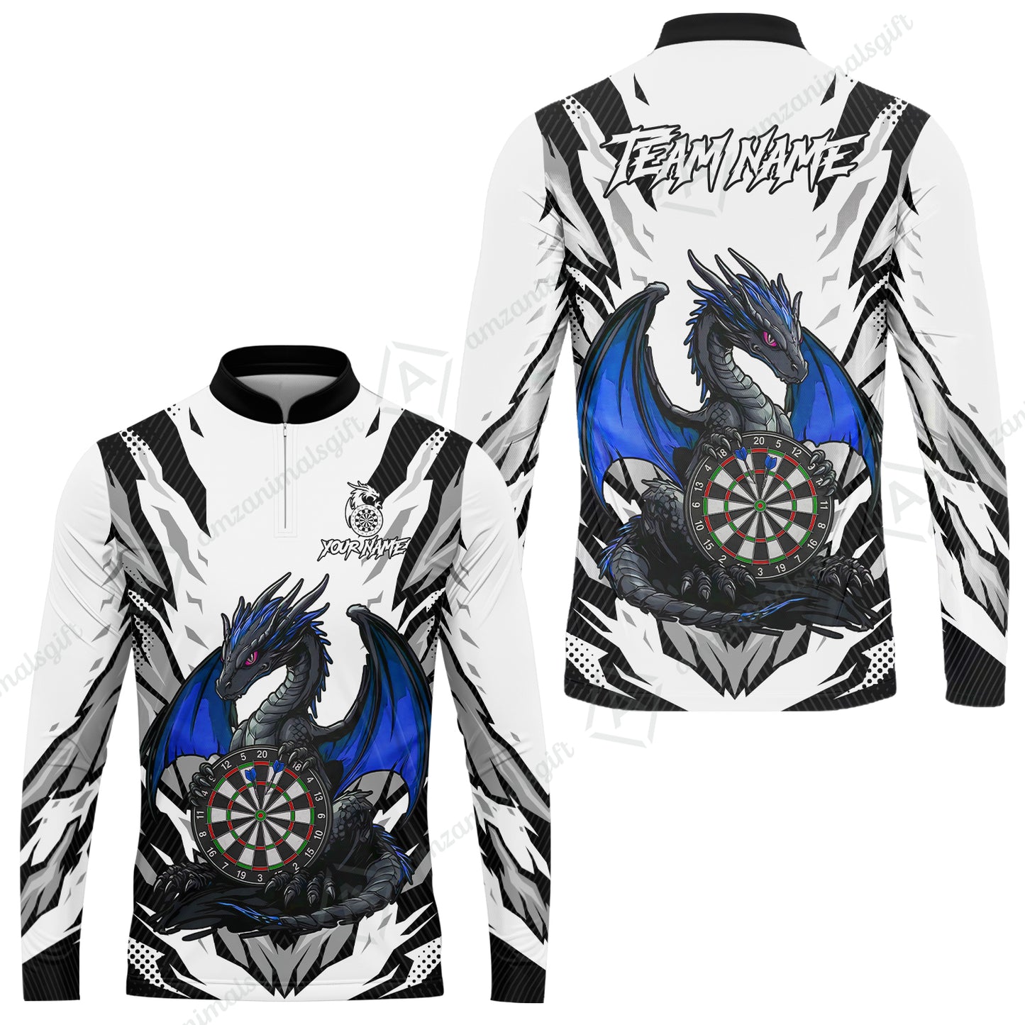 Custom Darts Team Jersey, Personalized Fantasy Dragon Dart Polo Shirt For Players With Name & Team Name