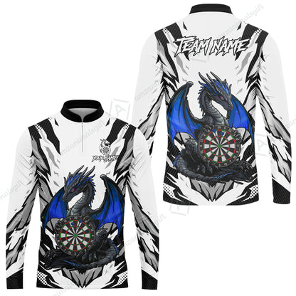 Custom Darts Team Jersey, Personalized Fantasy Dragon Dart Polo Shirt For Players With Name & Team Name