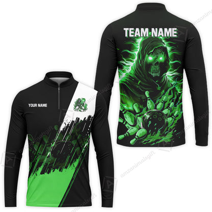 Custom Bowling Jersey Polo Shirt, Glow Reaper Bowling Custom Bowling Jersey Team Shirt For Players With Name & Team Name