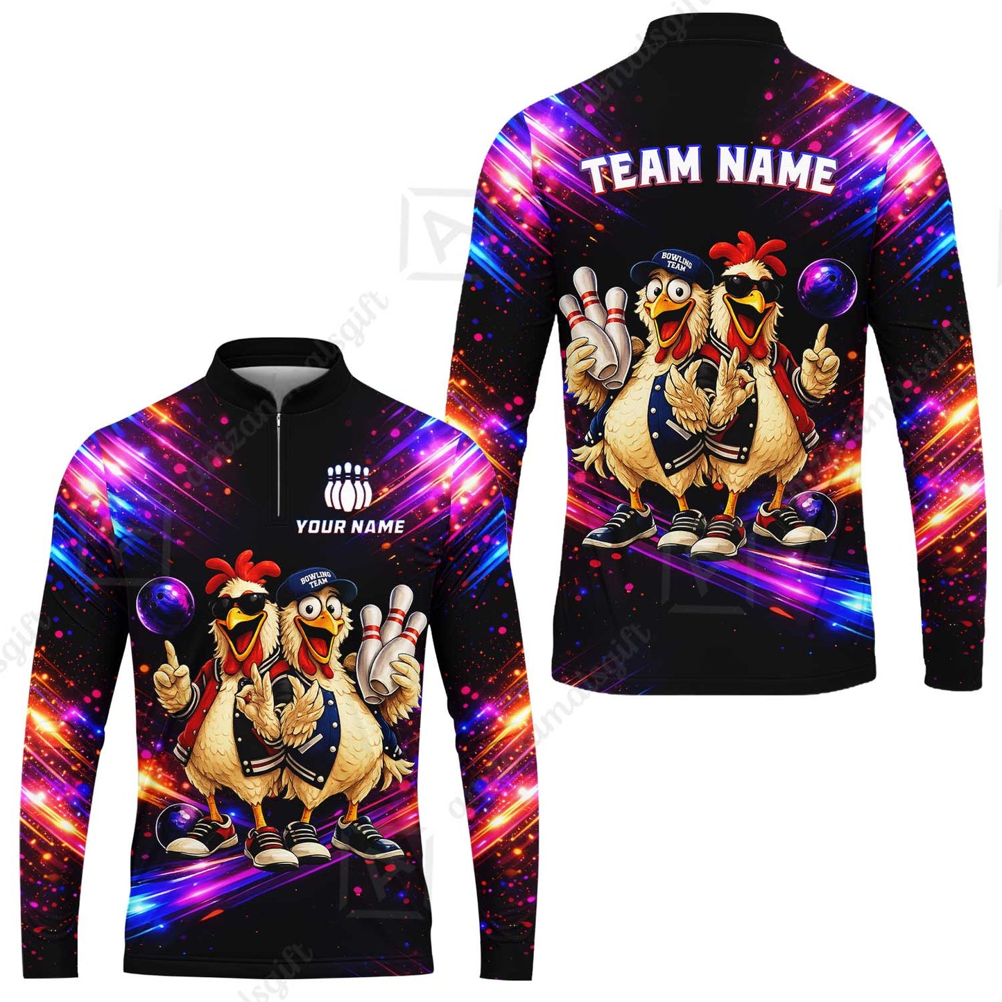 Custom Bowling Jersey Polo Shirt, Cool Roosters Bowling, Custom Bowling Jersey Team Shirt For Players With Name & Team Name