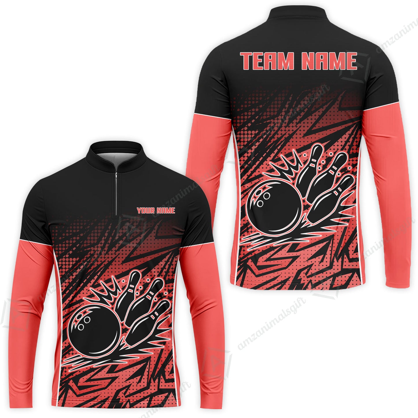 Customized Bowling Unisex Polo Shirt, Abstract Sameless Pattern Color Bowling Uniforms, Personalized Name And Team Name