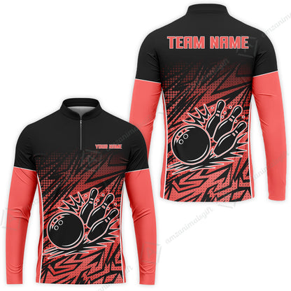 Customized Bowling Unisex Polo Shirt, Abstract Sameless Pattern Color Bowling Uniforms, Personalized Name And Team Name