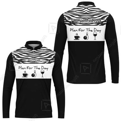 Custom Bowling Jersey Polo Shirt, Pink Zebra Pattern Bowling, Custom Bowling Jersey Team Shirt For Players With Name & Team Name
