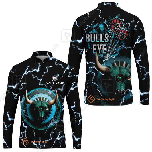 Customized Darts Long Sleeve Jersey, Bullseye Dartboard, Personalized Name Darts And Bull Long Sleeve Jersey For Men - Perfect Gift For Darts Lovers, Darts Players