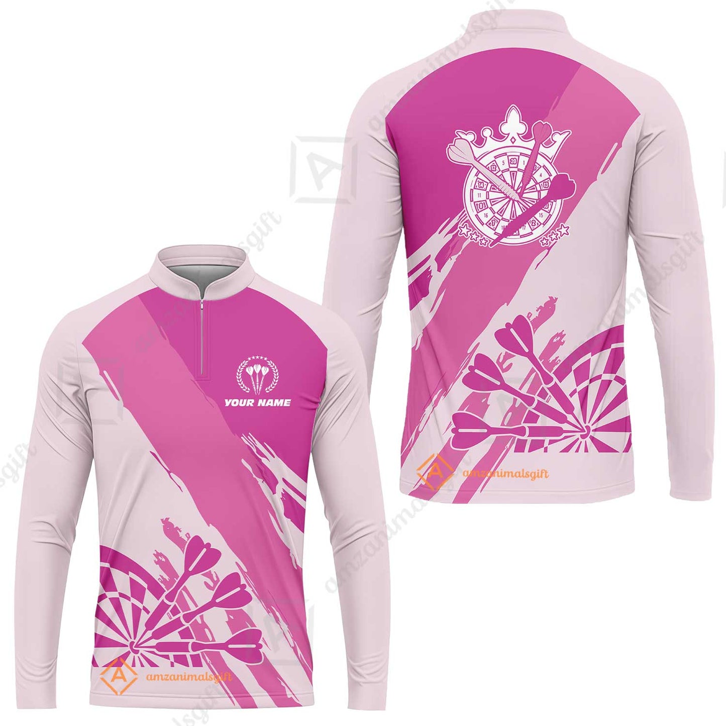 Customized Darts Women Polo Shirt, Light Dark Pink Team Shirt, Personalized Name Polo Shirt For Women - Perfect Gift For Darts Lovers, Darts Players