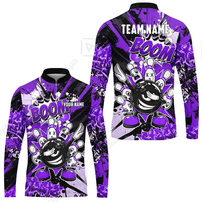 Custom Bowling Jersey Polo Shirt, Dabbing Cartoon Monster, Custom Bowling Jersey Team Shirt For Players With Name & Team Name
