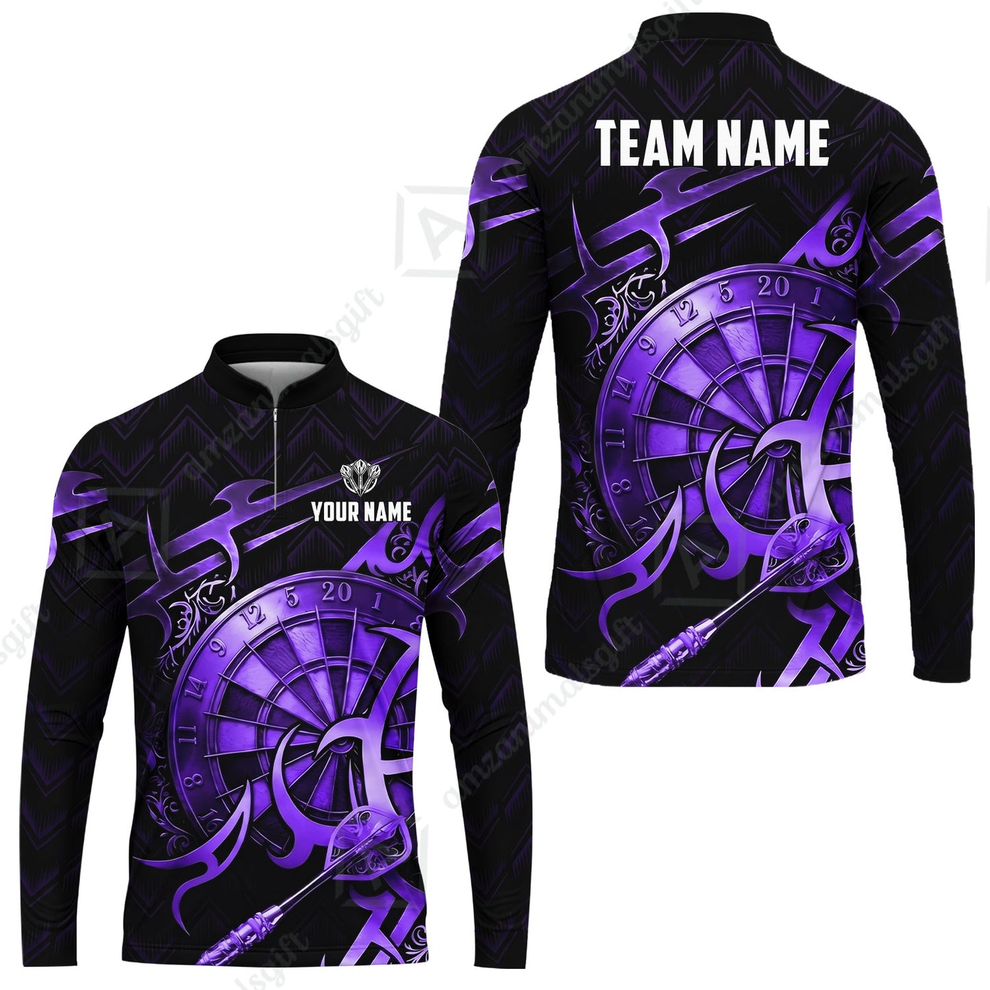 Custom Darts Jersey Polo Shirt, Tribal Darts & Mechanical Inferno, Custom Dart Jersey Team Shirt For Players With Name & Team Name