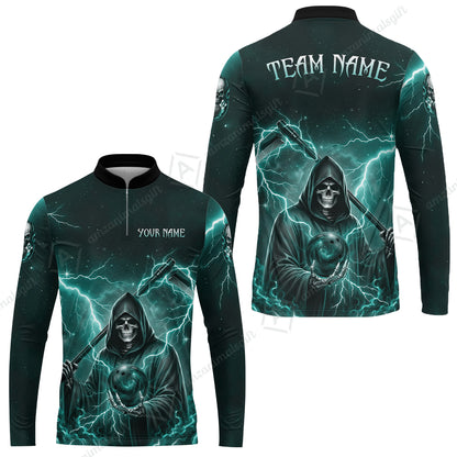 Custom Bowling Jersey Polo Shirt, Multiple Colors Death, Custom Bowling Jersey Team Shirt For Players With Name & Team Name