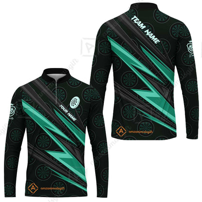 Custom Turquoise Dartboard Pattern Darts Men Polo Shirt Team,  Custom Darts Team Jerseys Uniform, Personalized Name And Team Name Shirts