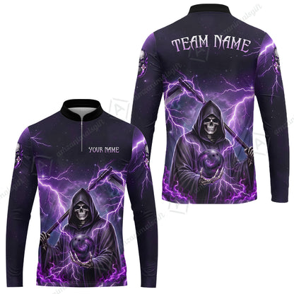 Custom Bowling Jersey Polo Shirt, Multiple Colors Death, Custom Bowling Jersey Team Shirt For Players With Name & Team Name