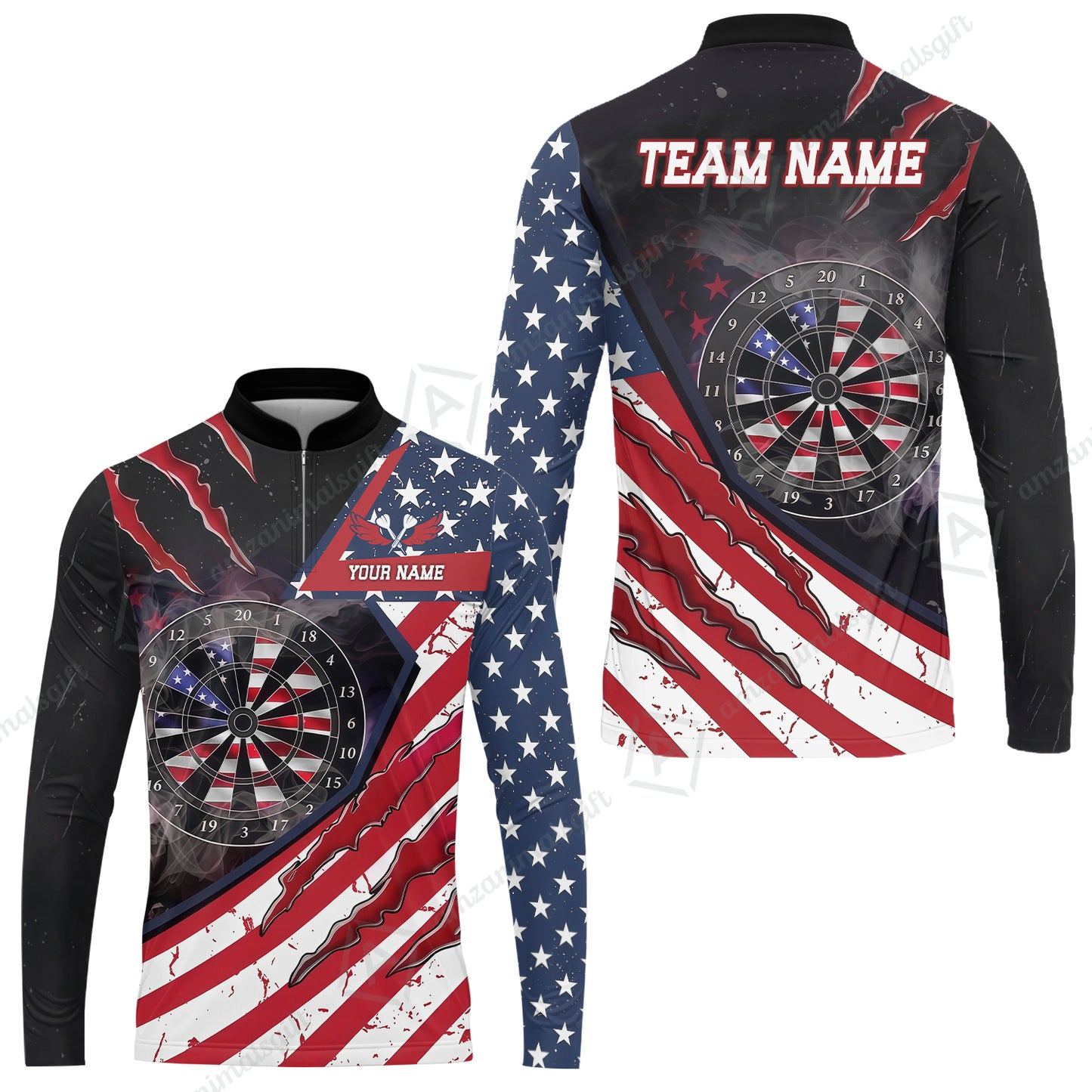Custom Patriotic Americana Claw Rip Darts Jersey Polo Shirt, Custom Patriotic Americana Claw Rip Dart Jersey Team Shirt For Players With Name and Team Name