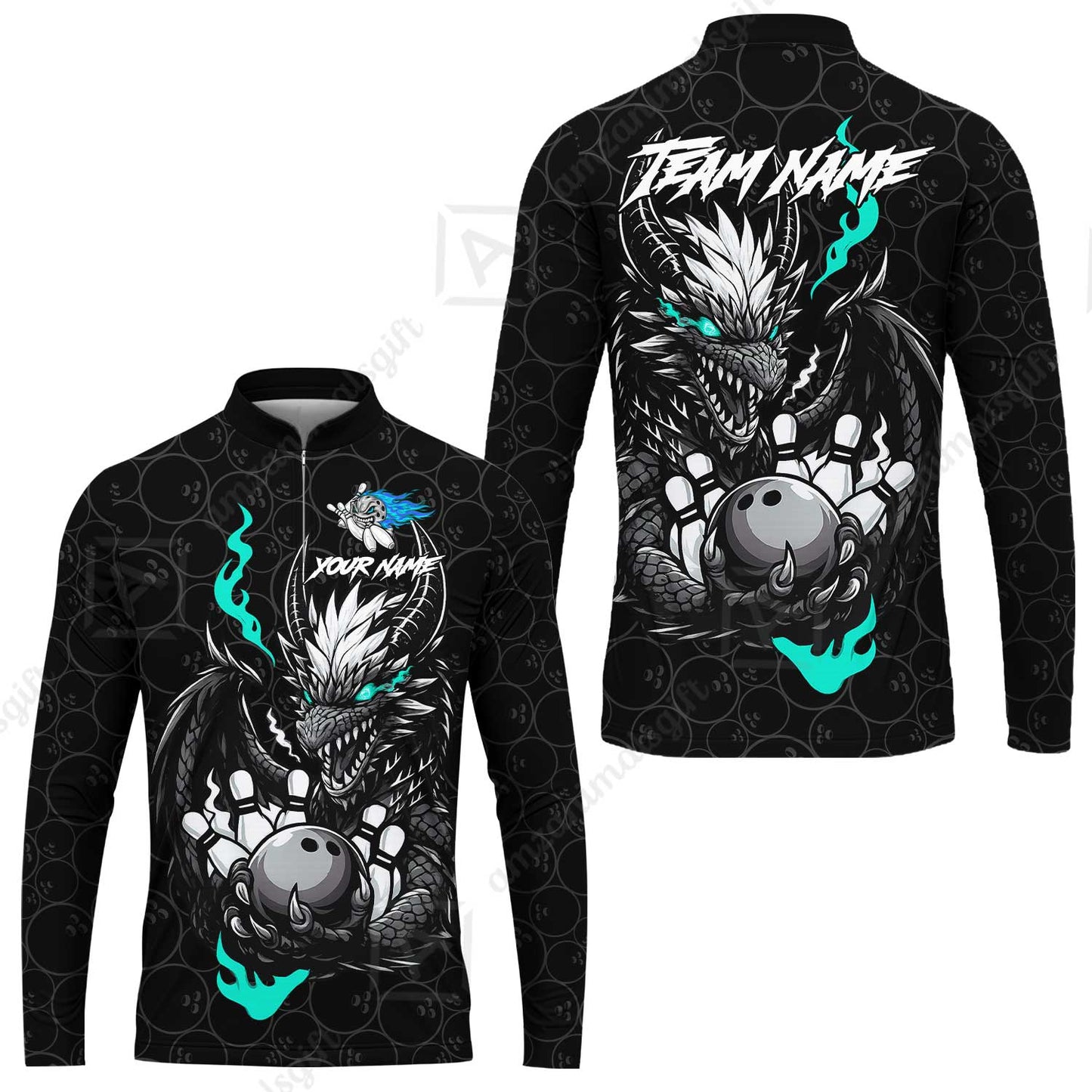 Custom Badass Dragon Bowling Jersey Polo Shirt, Custom Badass Dragon Bowling Team Shirt For Players With Name & Team Name