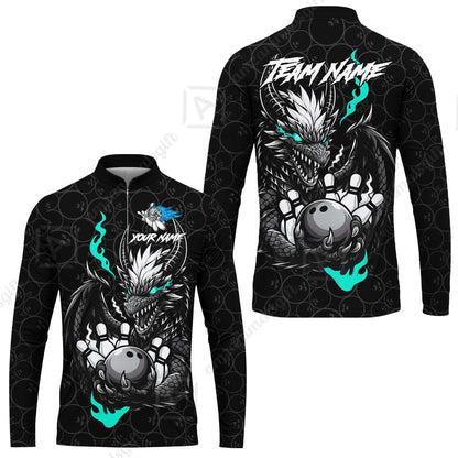 Custom Badass Dragon Bowling Jersey Polo Shirt, Custom Badass Dragon Bowling Team Shirt For Players With Name & Team Name