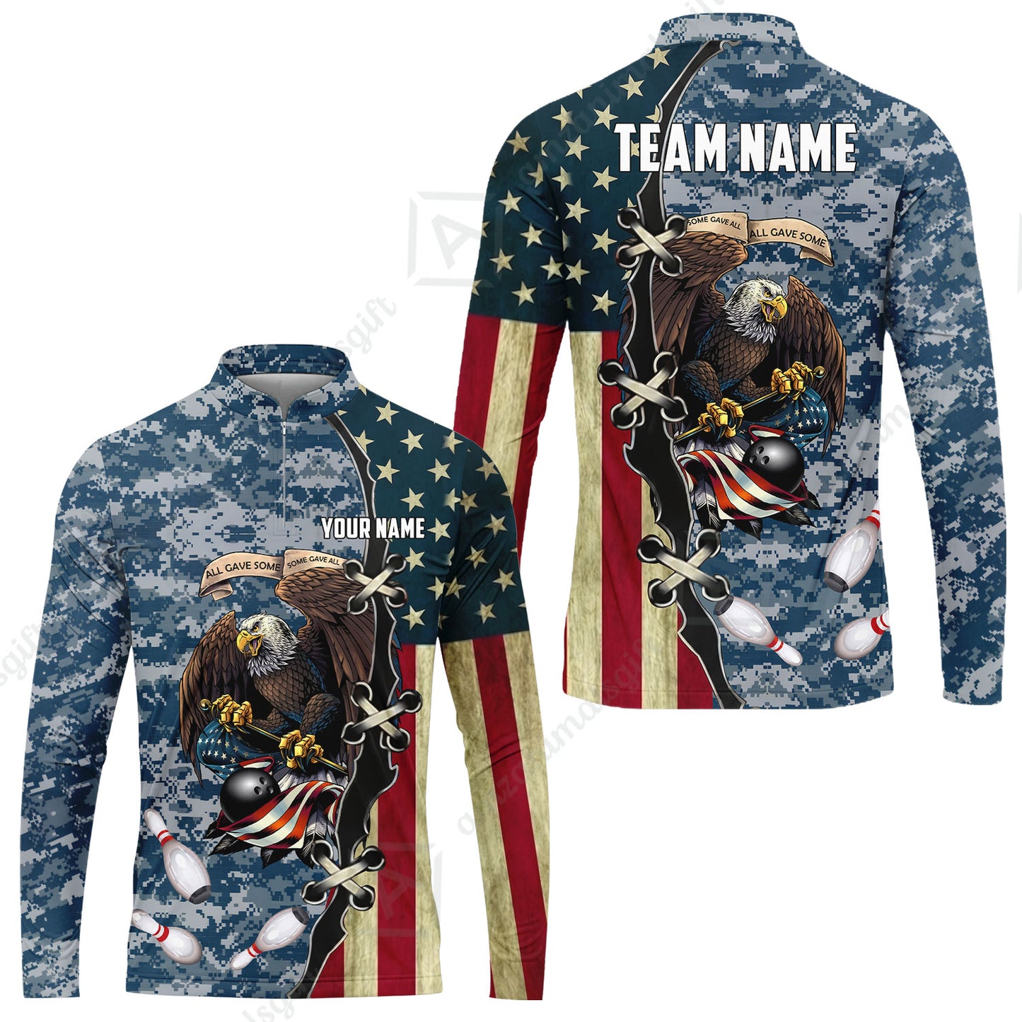 Custom Bowling Jersey Polo Shirt, All Gave Some Bowling, Personalized Name & Team Name
