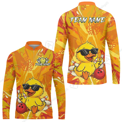 Custom Bowling Jersey Polo Shirt, Duck Strike Energy Bowling, Custom Bowling Jersey Team Shirt For Players With Name & Team Name