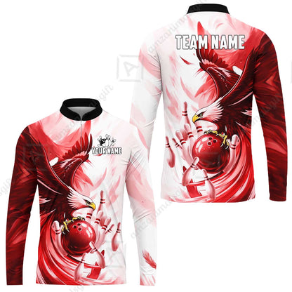Custom Bowling Jersey Polo Shirt, Soaring Eagle, Custom Bowling Jersey Team Shirt For Players With Name & Team Name