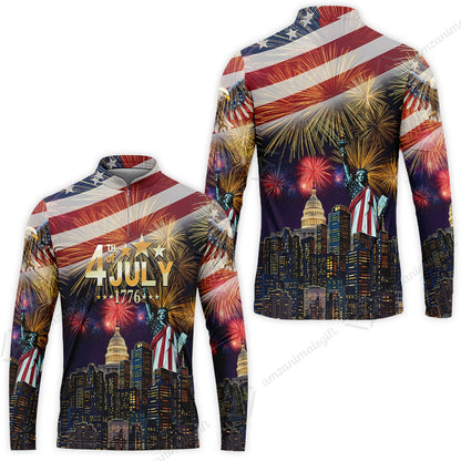Custom Bowling Jersey Polo Shirt, Independence Day Celebration 1776 Bowling, Custom Bowling Jersey Team Shirt For Players With Name and Team Name