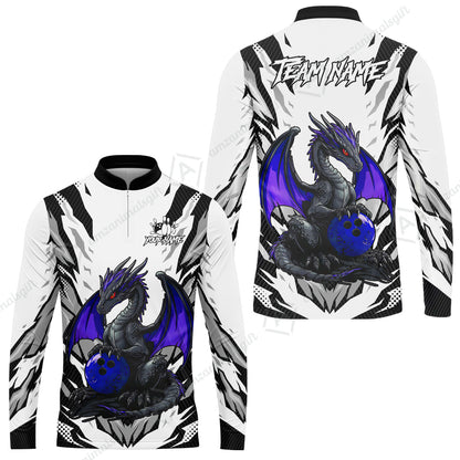 Custom Bowling Jersey Polo Shirt, Dragon Lover Custom Bowling Jersey Team Shirt For Players With Name & Team Name