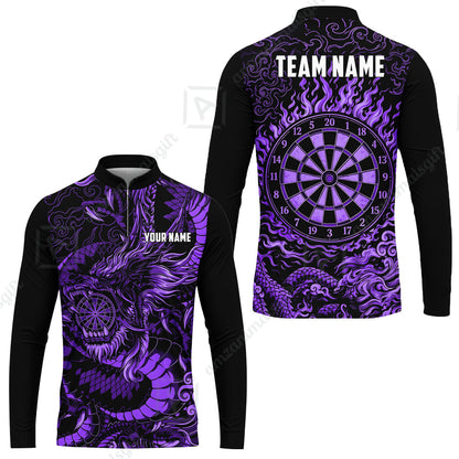 Custom Darts Jersey Polo Shirt, Dragon's Bullseye Darts, Custom Dart Jersey Team Shirt For Players With Name & Team Name