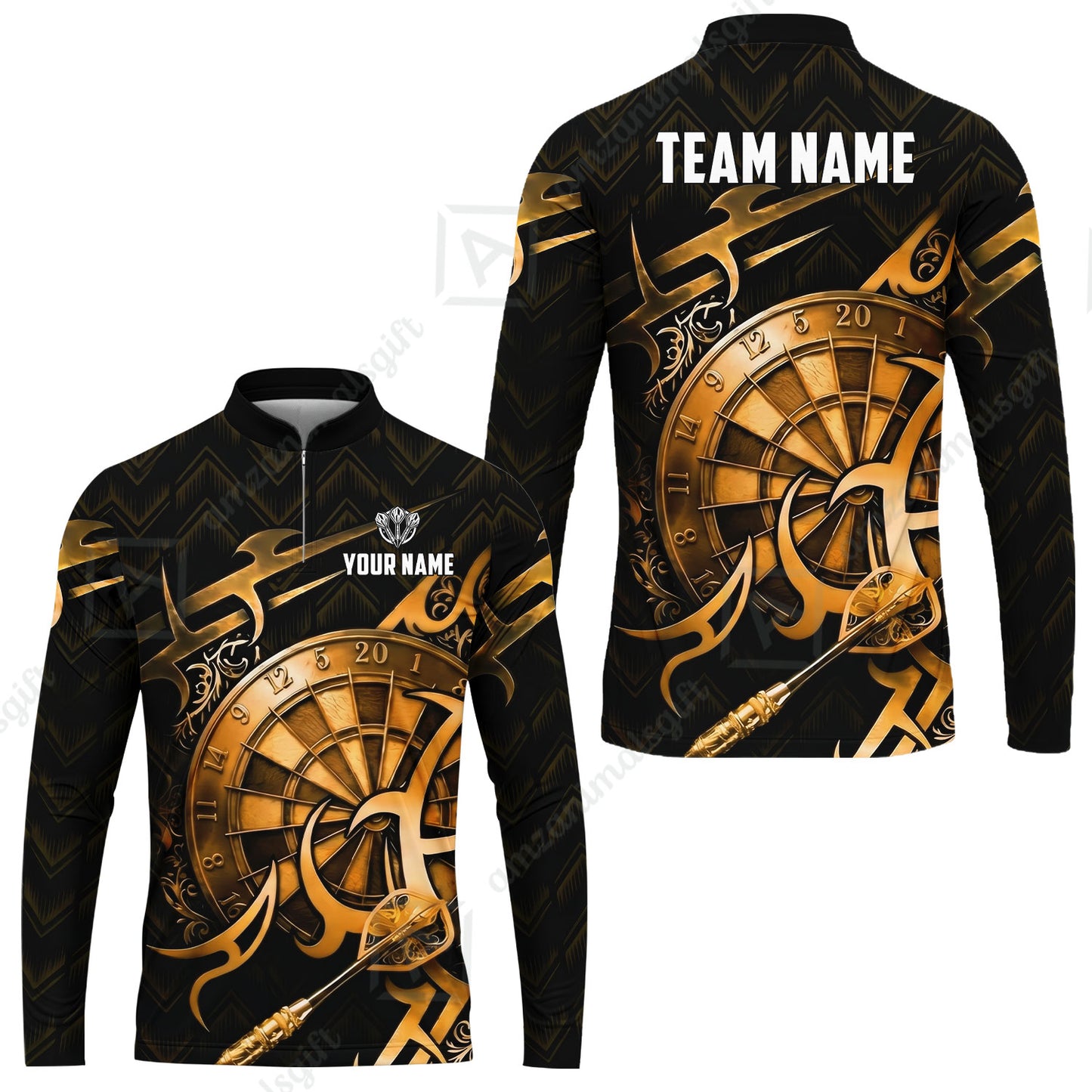 Custom Darts Jersey Polo Shirt, Tribal Darts & Mechanical Inferno, Custom Dart Jersey Team Shirt For Players With Name & Team Name