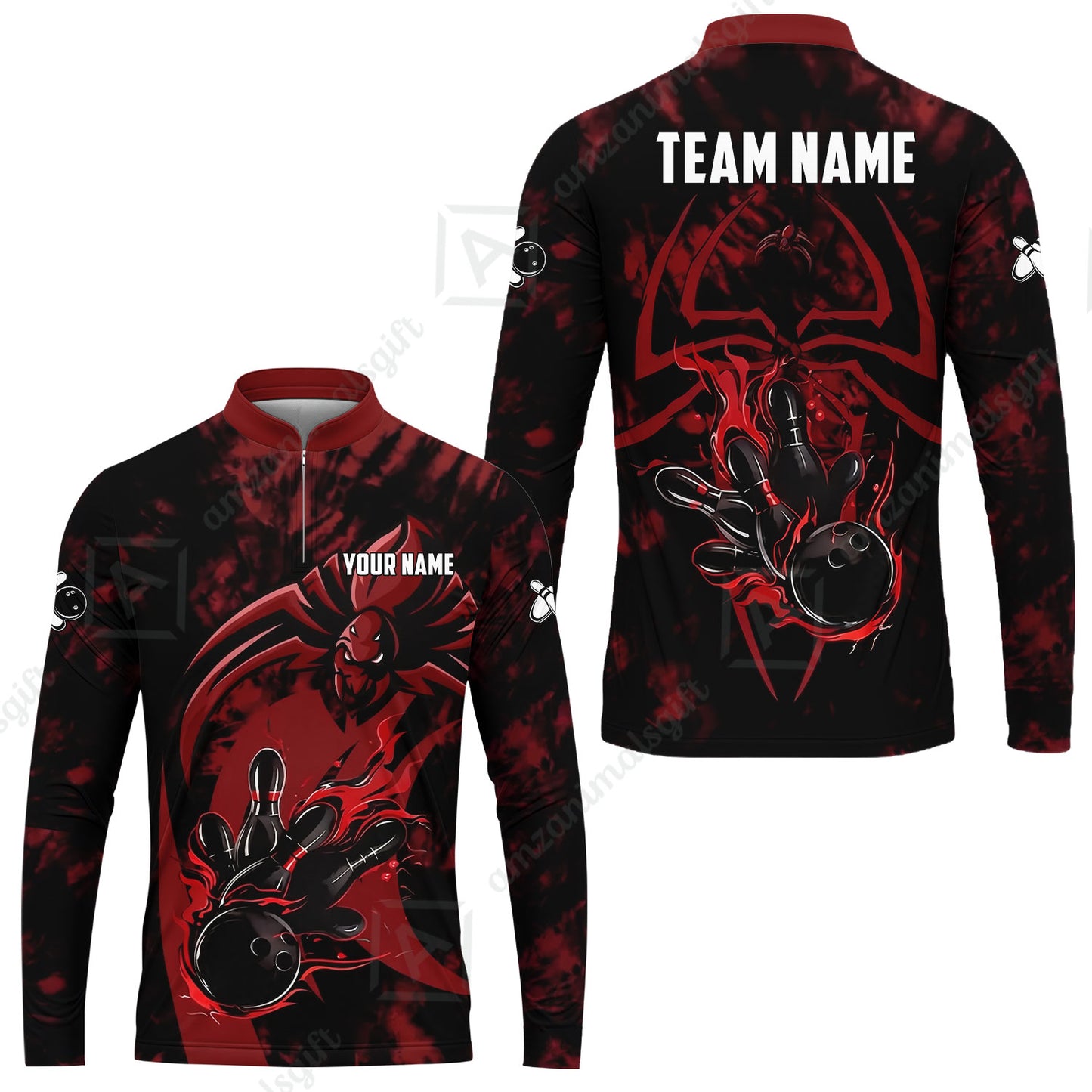 Custom Bowling Jersey Polo Shirt, Neon Venom Spider Monster, Custom Bowling Jersey Team Shirt For Players With Name and Team Name
