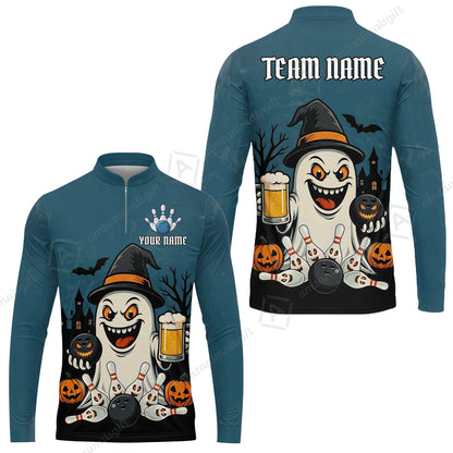 Custom Bowling Jersey Polo Shirt, Bowling Halloween Witch, Custom Bowling Jersey Team Shirt For Players With Name & Team Name