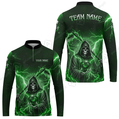 Custom Bowling Jersey Polo Shirt, Multiple Colors Death, Custom Bowling Jersey Team Shirt For Players With Name & Team Name