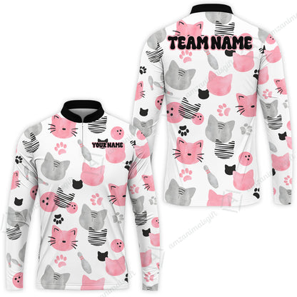 Customized Cat Bowling Watercolor Bowling Jersey, Custom Name And Team Name For Bowlers