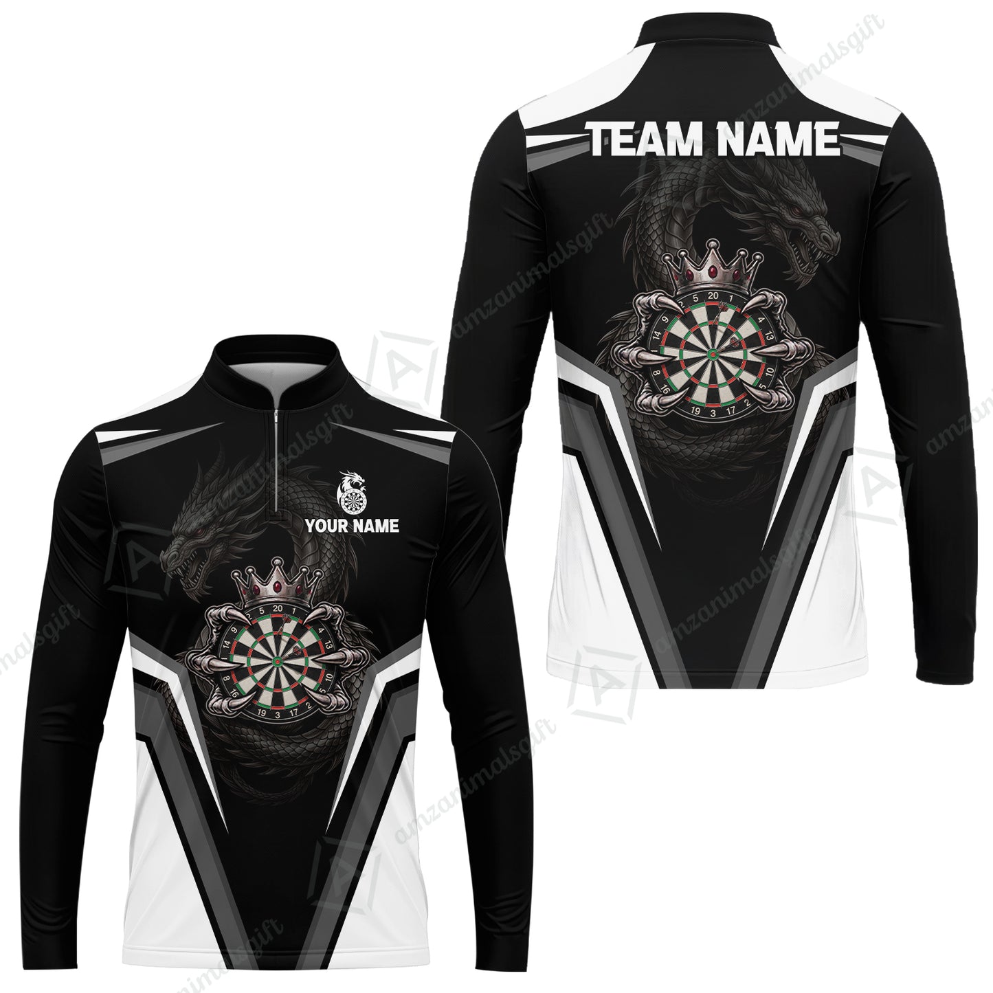 Custom Gothic Dark Dragon Royal Darts Jersey Polo Shirt, Custom Gothic Dark Dragon Royal Dart Jersey Team Shirt For Players With Name and Team Name