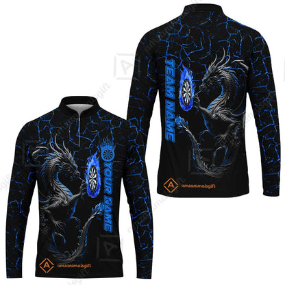 Custom Blue Big Dragon Darts Unisex Polo Team Shirts, Custom Team League Darts Jersey Polo , Custom Darts Team Jerseys Uniform