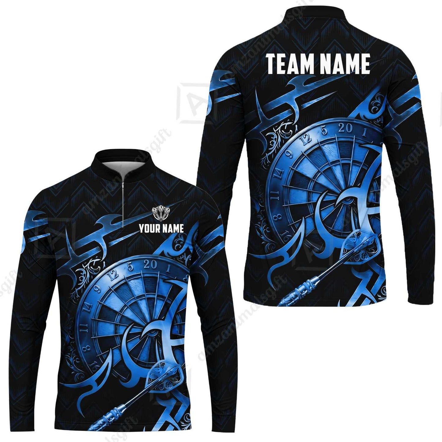 Custom Darts Jersey Polo Shirt, Tribal Darts & Mechanical Inferno, Custom Dart Jersey Team Shirt For Players With Name & Team Name