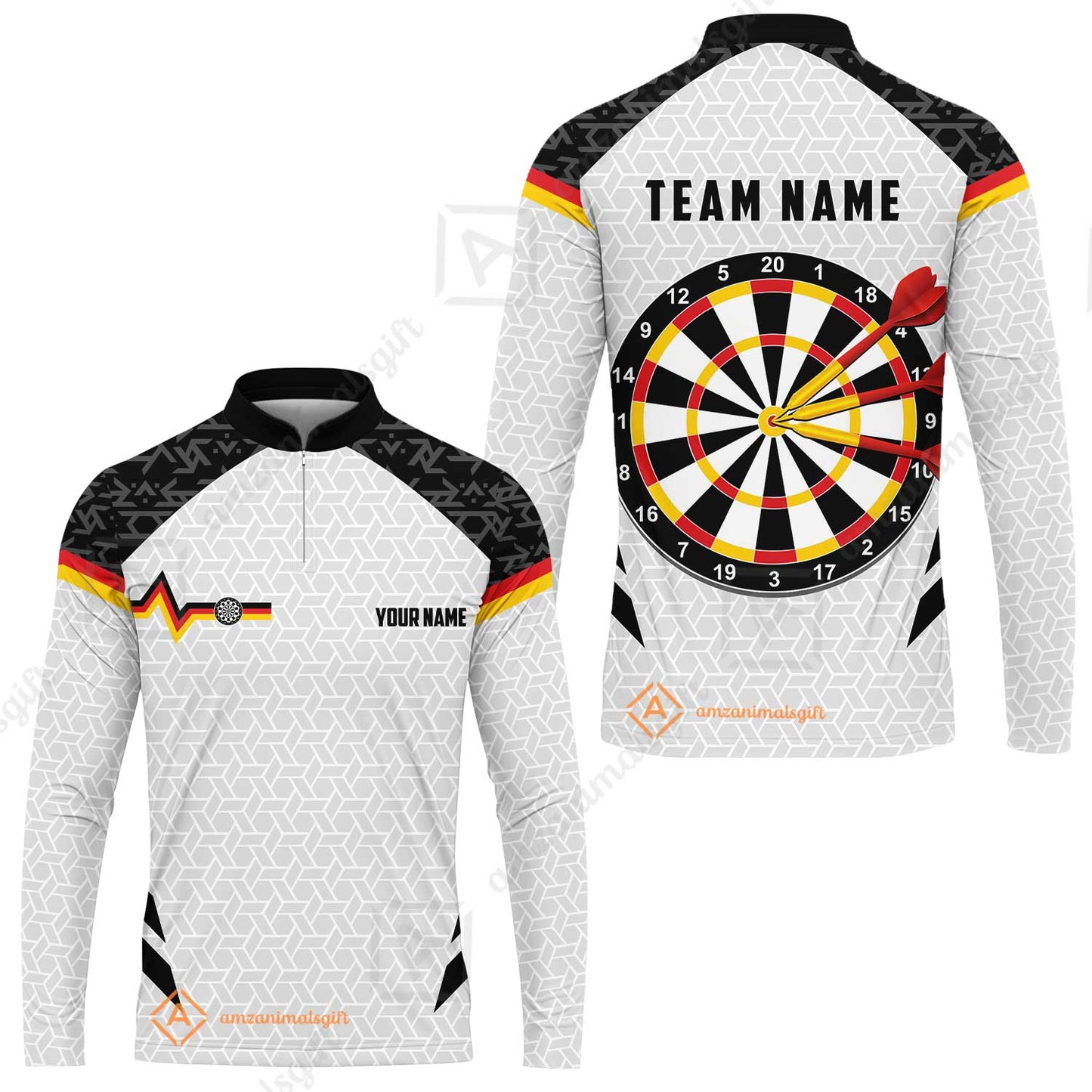 Custom Germany Darts Quarter-Zip Polo Shirt, Personalized Darts For Team Quarter-Zip Polo Shirt